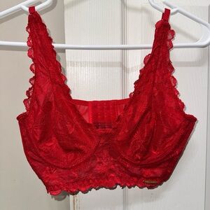 BCBGMaxAzria Vibrant Red Lace Bra